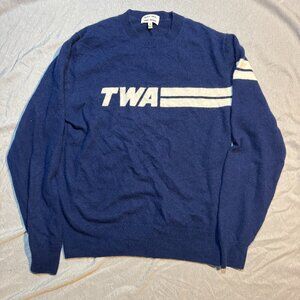 Alex Mill TWA Hotel Cashmere Sweater Long Sleeve Striped Logo Pullover Medium
